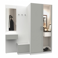 Набор мебели для прихожей "Марсель-163" МР 01-163 В2160 Ш2000 Г580 (ЛДСП Шиншилла серая) Набор мебели для прихожей "Марсель-163" МР 01-163 В2160 Ш2000 Г580 (ЛДСП Шиншилла серая)